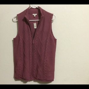 Talbots Women’s zip up sweater vest size medium
